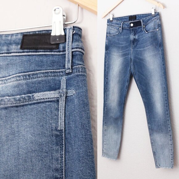 RtA Denim - RtA Road To Awe Women's 28 Madrid Skinny Jeans Stretch Frayed Hem Blue Wash $315